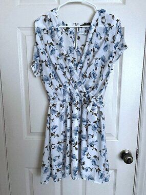 Depri Short Floral Mini Dress - White Size Small